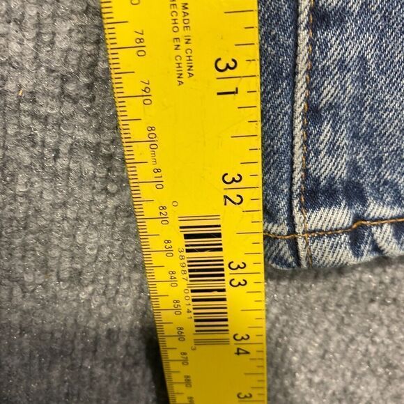 Good American Jeans Good Boy Womens 4/ 27 Denim Distressed Straight Split Hem - Picture 6 of 15